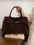 Brown Suede Hobo Tote Bag Slouchy Purse Designer Luxury Fall 2025 Trendy New
