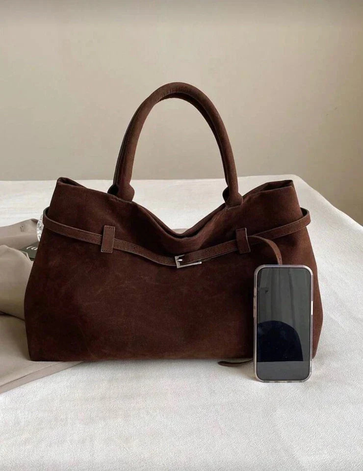 Brown Suede Hobo Tote Bag Slouchy Purse Designer Luxury Fall 2025 Trendy New