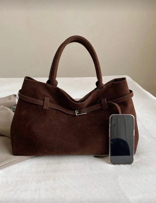 Brown Suede Hobo Tote Bag Slouchy Purse Designer Luxury Fall 2025 Trendy New