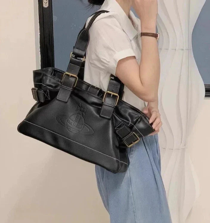 Vivienne Westwood Accord handbag, shoulder bag, tote bag, Black New From Japan